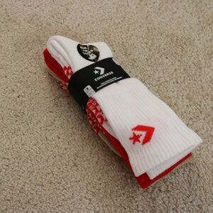 Converse Red and White Crew Socks
